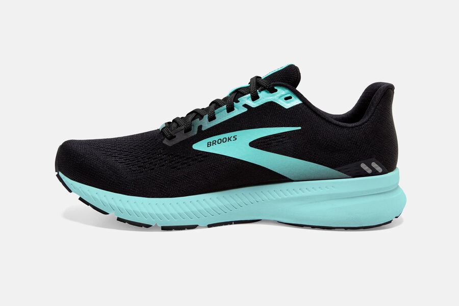 Brooks Running Shoes - Launch 8 Road Womens - Black/Blue - IHT-398761